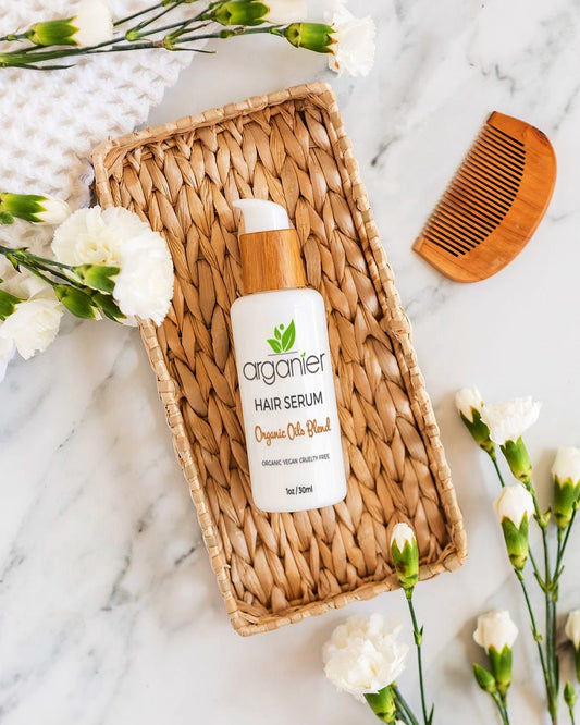 Natural hair growth serum with dropper for scalp massage