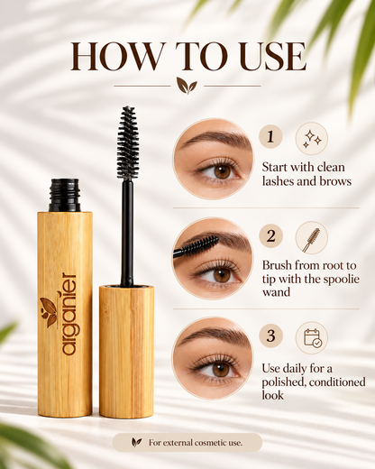Arganier natural eyelash serum with organic castor oil for lashes and brows